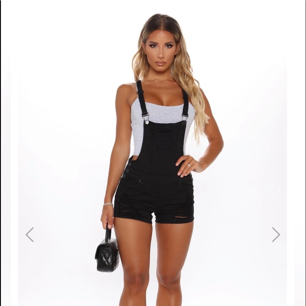Fashion nova Victoria Distressed Shortalls